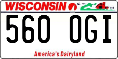 WI license plate 560OGI