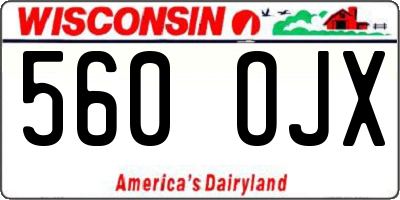 WI license plate 560OJX
