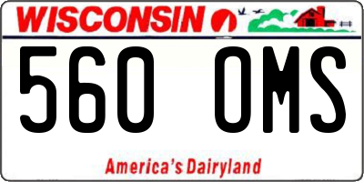 WI license plate 560OMS