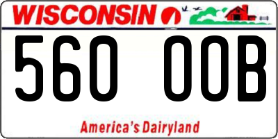 WI license plate 560OOB