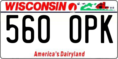 WI license plate 560OPK