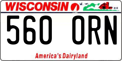 WI license plate 560ORN