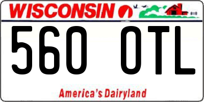 WI license plate 560OTL