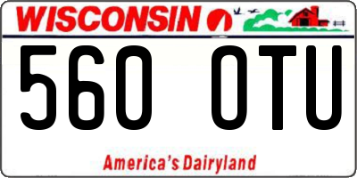 WI license plate 560OTU