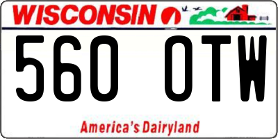 WI license plate 560OTW