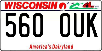WI license plate 560OUK
