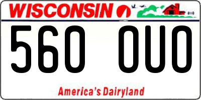 WI license plate 560OUO