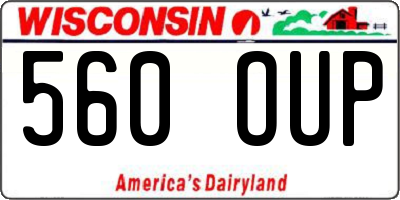 WI license plate 560OUP