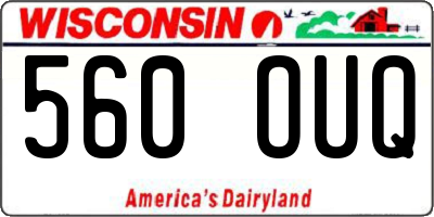 WI license plate 560OUQ