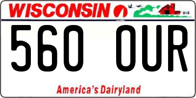 WI license plate 560OUR