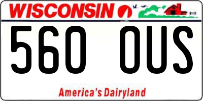 WI license plate 560OUS