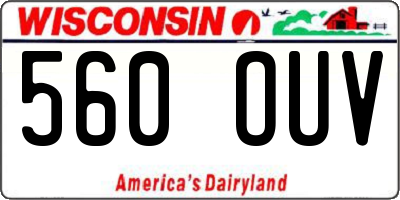WI license plate 560OUV