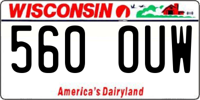 WI license plate 560OUW