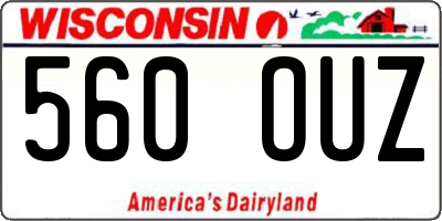 WI license plate 560OUZ