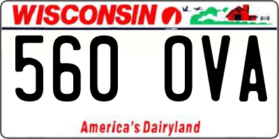 WI license plate 560OVA