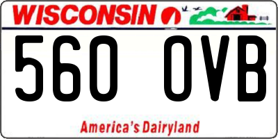 WI license plate 560OVB