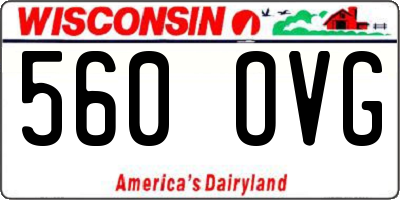 WI license plate 560OVG