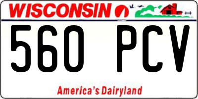 WI license plate 560PCV