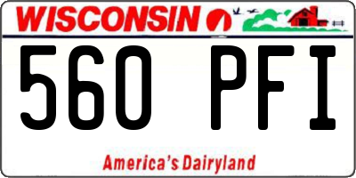 WI license plate 560PFI