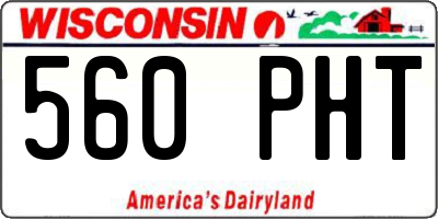 WI license plate 560PHT