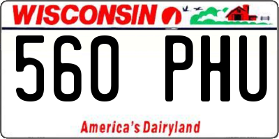 WI license plate 560PHU