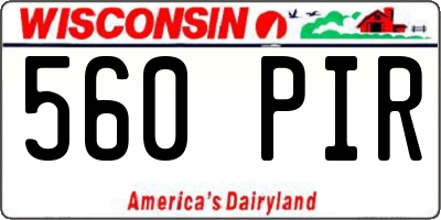 WI license plate 560PIR