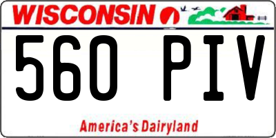 WI license plate 560PIV