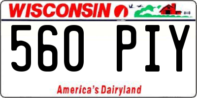 WI license plate 560PIY