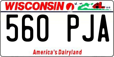 WI license plate 560PJA