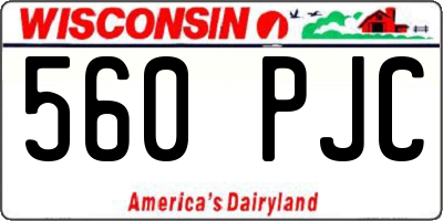 WI license plate 560PJC