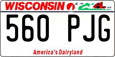 WI license plate 560PJG