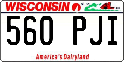 WI license plate 560PJI