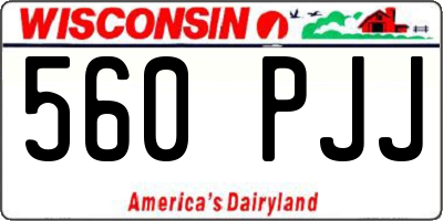 WI license plate 560PJJ