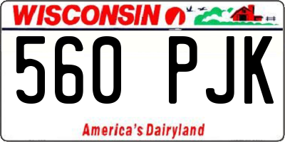 WI license plate 560PJK