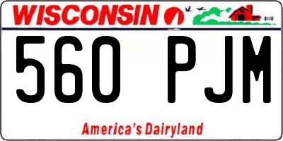 WI license plate 560PJM
