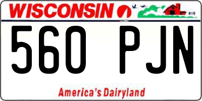 WI license plate 560PJN