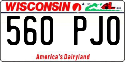 WI license plate 560PJO