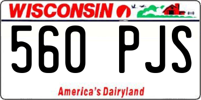 WI license plate 560PJS