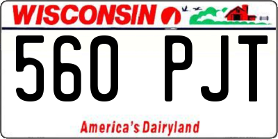 WI license plate 560PJT