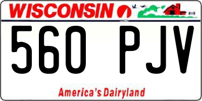 WI license plate 560PJV