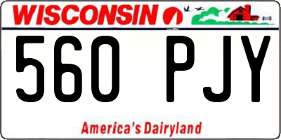 WI license plate 560PJY