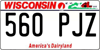 WI license plate 560PJZ