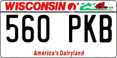 WI license plate 560PKB