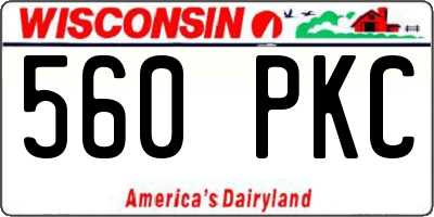 WI license plate 560PKC