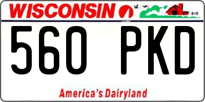 WI license plate 560PKD