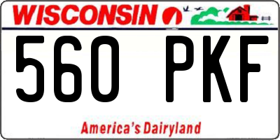 WI license plate 560PKF