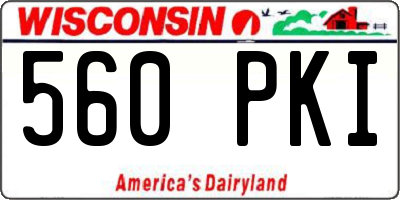 WI license plate 560PKI
