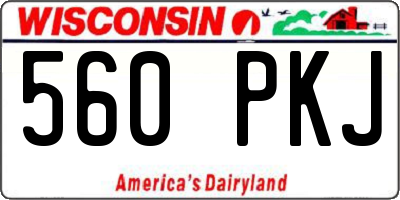 WI license plate 560PKJ