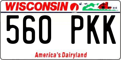 WI license plate 560PKK
