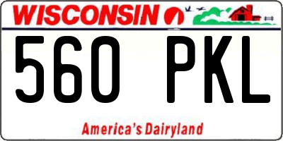 WI license plate 560PKL